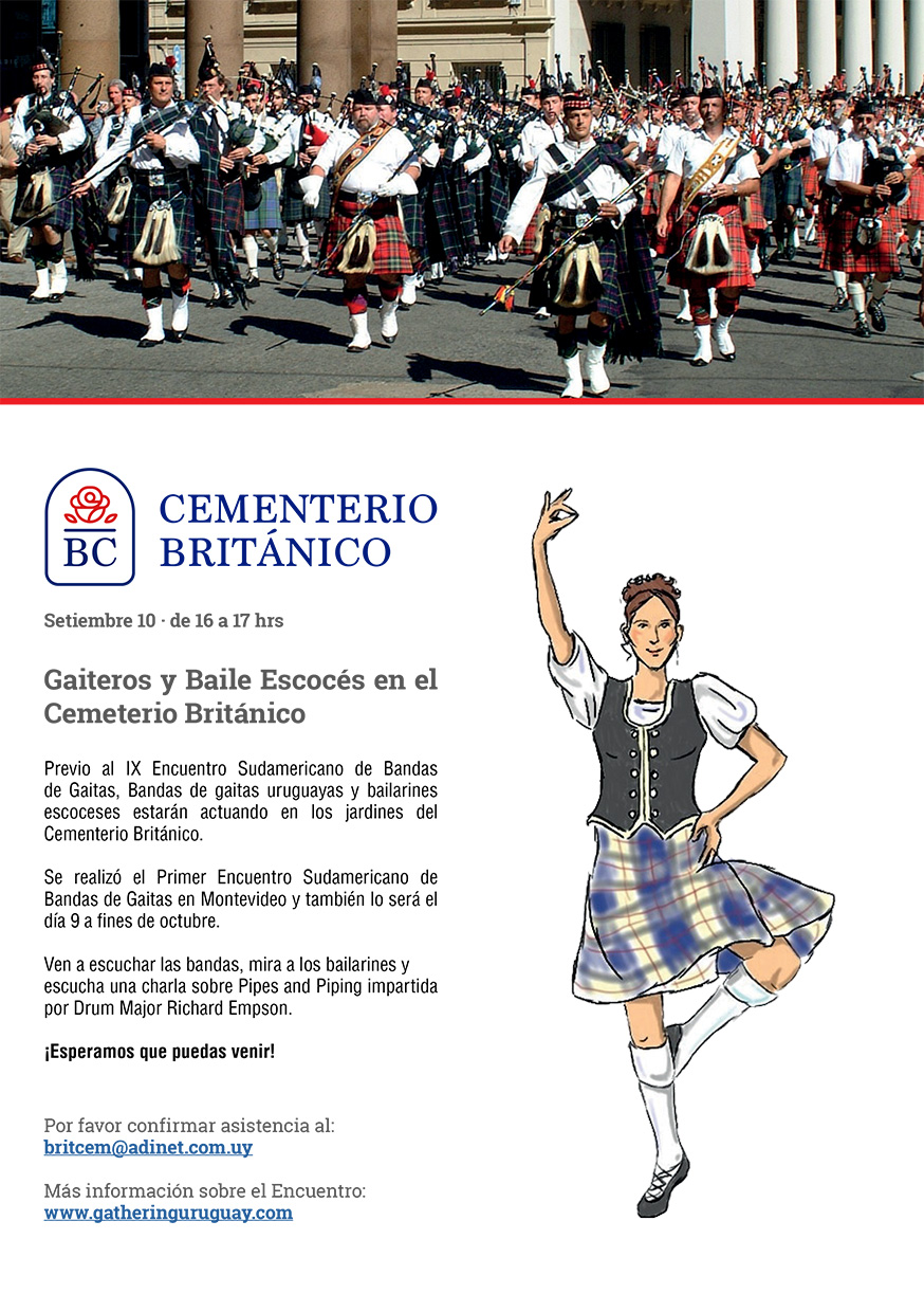 Gaiteros y Baile Escocés en el Cemeterio Británico Cementerio Británico Montevideo