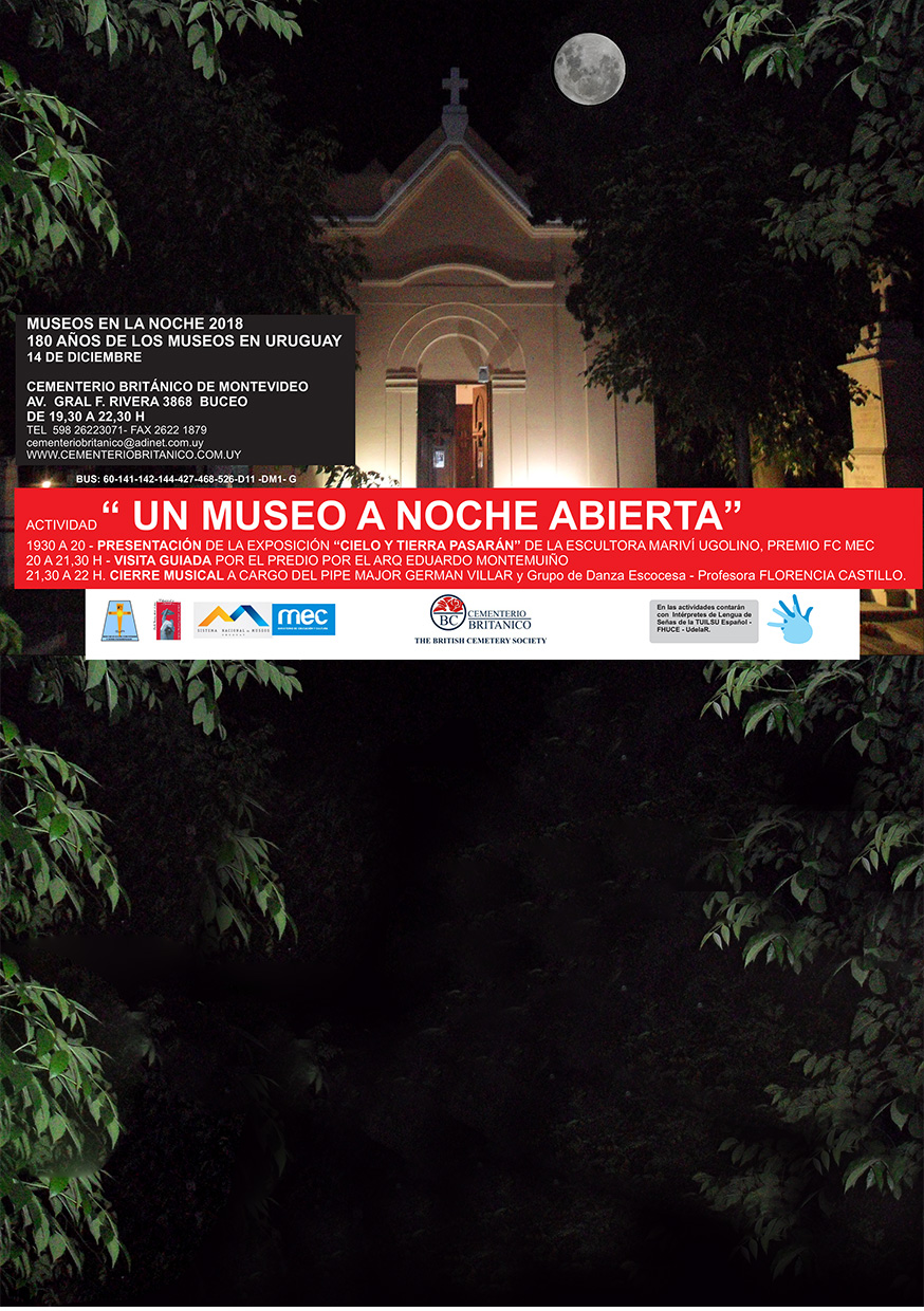 Museos en la noche Cementerio Británico Montevideo